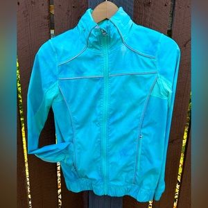 IVIVVA girls size 14 blue jacket with peek a boo hood